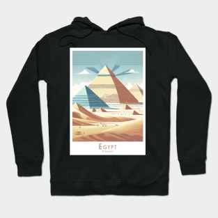 Egyptian Pyramids Retro Travel Poster Hoodie